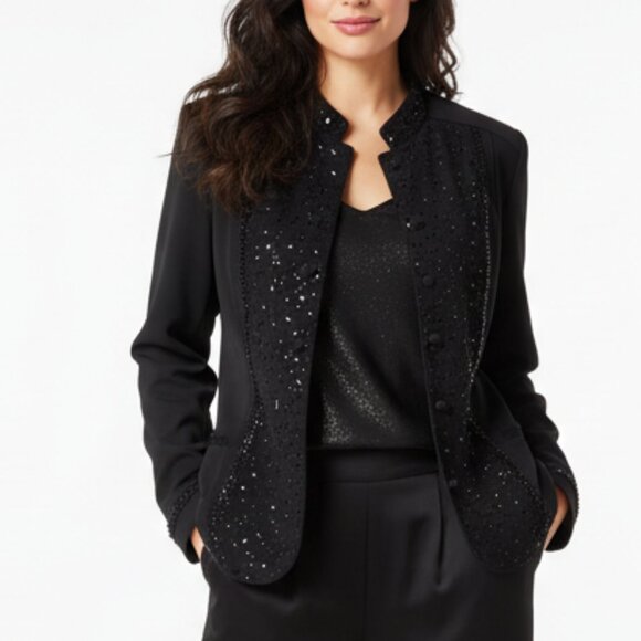 Nwt $198 DUÉ PER DUÉ Beaded Evening Jacket Sz 22W - Picture 3 of 6
